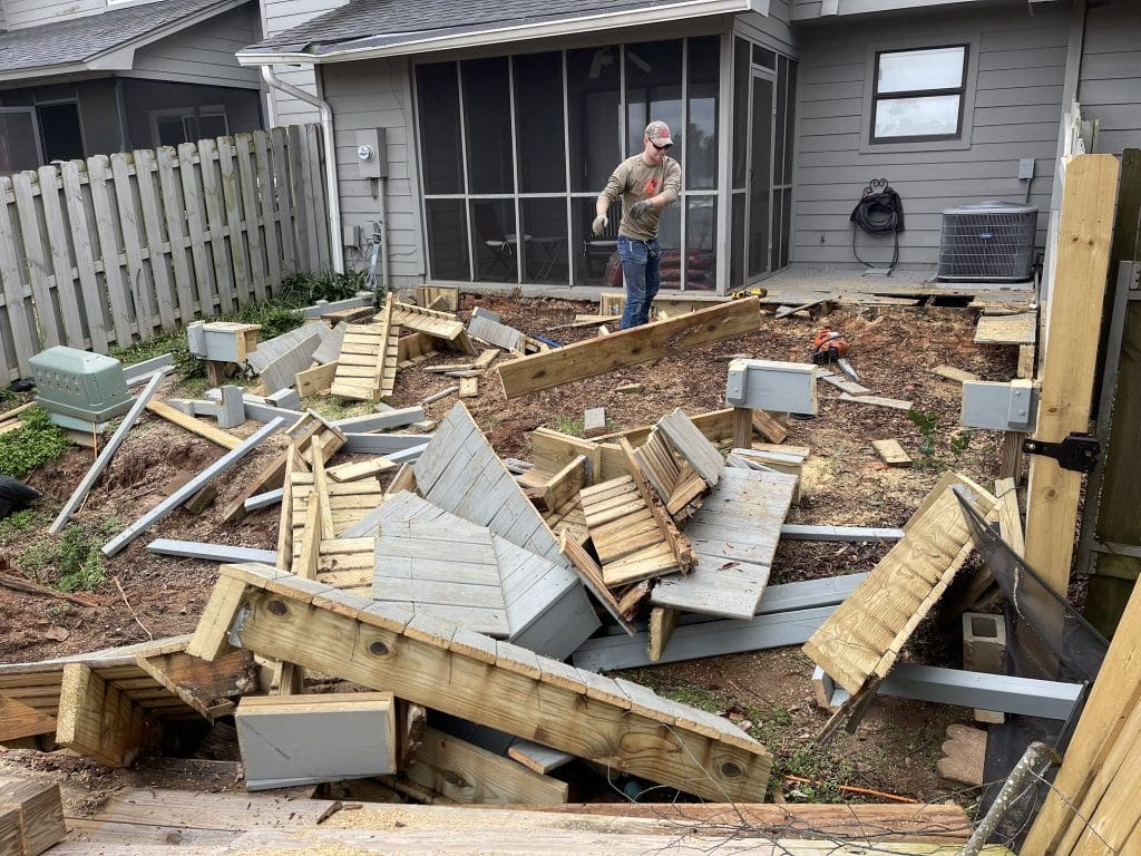 Exterior Demo From Hurricane Damage